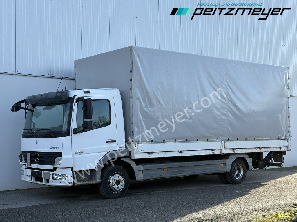 MERCEDES-BENZ Atego 818 L Pritsche + LBW, Klima, AHK, 3 Sitzer - Curtain side truck: picture 1 MERCEDES-BENZ Atego 818 L Pritsche + LBW, Klima, AHK, 3 Sitzer - Curtain side truck: picture 1