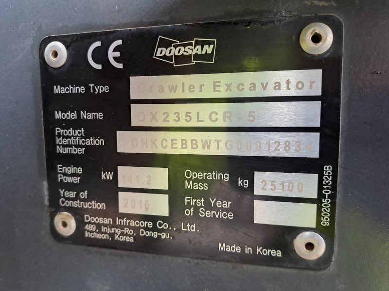Crawler excavator Doosan DX235LCR-5 (+ 3 Buckets): picture 12