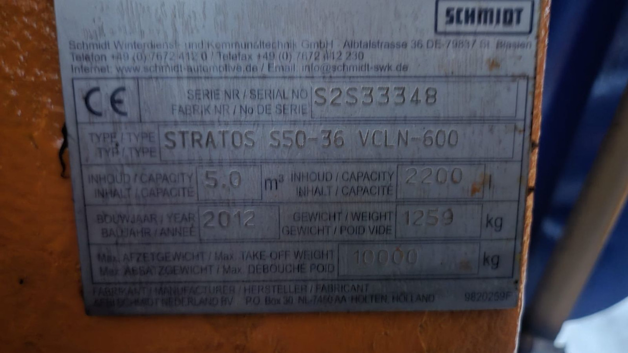 Schmidt stratos S 50 -36     5 cbm.  Winterdienst  Salz - Hook lift truck: picture 2 Schmidt stratos S 50 -36     5 cbm.  Winterdienst  Salz - Hook lift truck: picture 2