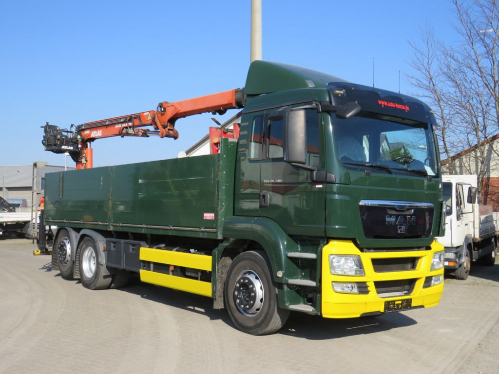 MAN MAN TG-S Pritsche Heckkran 26.400 6x2-2 BL Atlas 165.2 - Dropside/ Flatbed truck, Crane truck: picture 2 MAN MAN TG-S Pritsche Heckkran 26.400 6x2-2 BL Atlas 165.2 - Dropside/ Flatbed truck, Crane truck: picture 2
