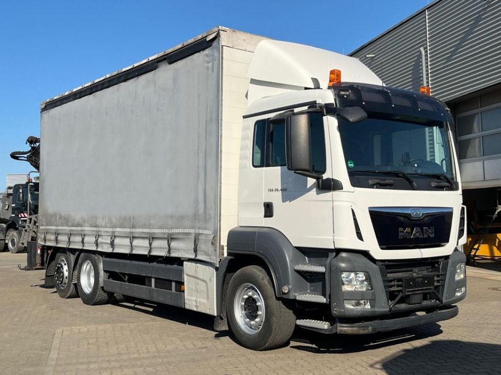 MAN TG-S 26.400 6x2-2 BL Pritsche Heckkran 5xhydr.Au - Dropside/ Flatbed truck, Crane truck: picture 2 MAN TG-S 26.400 6x2-2 BL Pritsche Heckkran 5xhydr.Au - Dropside/ Flatbed truck, Crane truck: picture 2