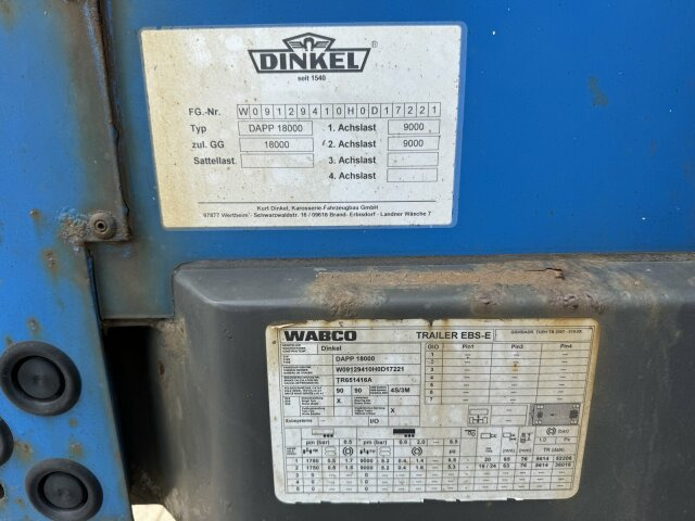 Curtainsider trailer Dinkel DAP 18000 2 Achse Pritsche Plane: picture 11