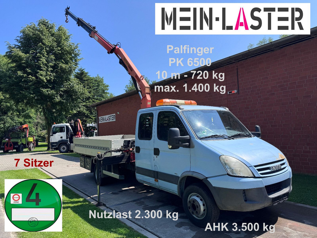 Iveco 65C180 3.0d Palfinger PK 6500 7 Sitzer NL 2300kg - Open body delivery van, Combi van: picture 1 Iveco 65C180 3.0d Palfinger PK 6500 7 Sitzer NL 2300kg - Open body delivery van, Combi van: picture 1