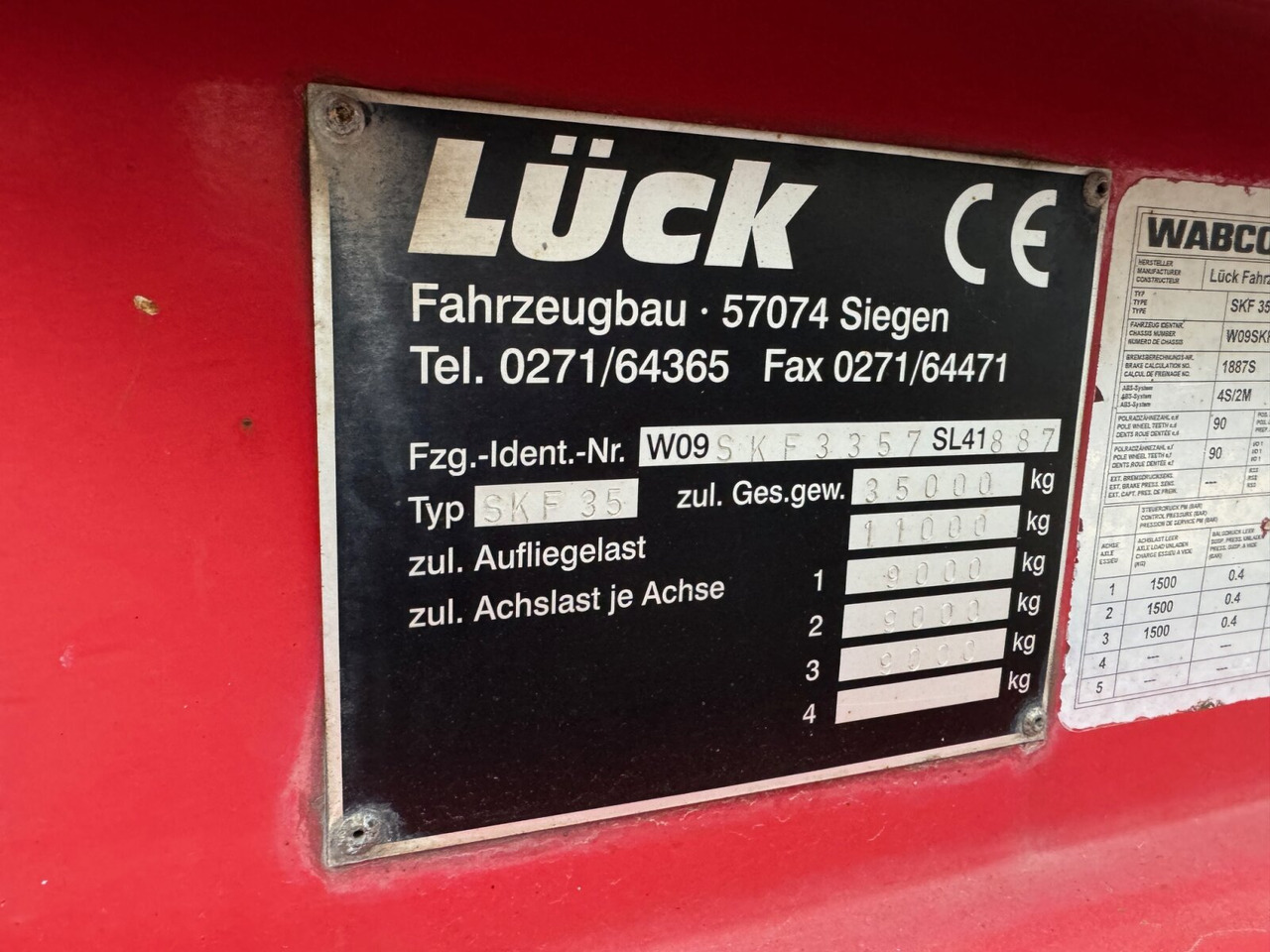 Lück SKF 35 LÜCK SKF 35, Stahlmulde ca. 37m³, Liftachse - Semi-trailer: picture 3 Lück SKF 35 LÜCK SKF 35, Stahlmulde ca. 37m³, Liftachse - Semi-trailer: picture 3