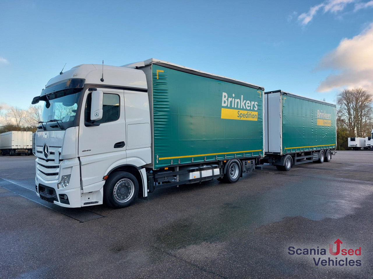 MERCEDES-BENZ 1845L Edscha - NUR KOMPLETT m. ANH.!!! - Curtain side truck: picture 1 MERCEDES-BENZ 1845L Edscha - NUR KOMPLETT m. ANH.!!! - Curtain side truck: picture 1