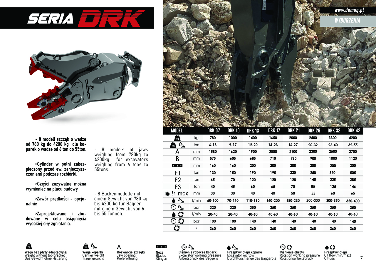 DEMOQ DRK 21 Hydraulic Rotating Pulveriser Crusher 2000 KG - Demolition shears for Excavator: picture 5 DEMOQ DRK 21 Hydraulic Rotating Pulveriser Crusher 2000 KG - Demolition shears for Excavator: picture 5