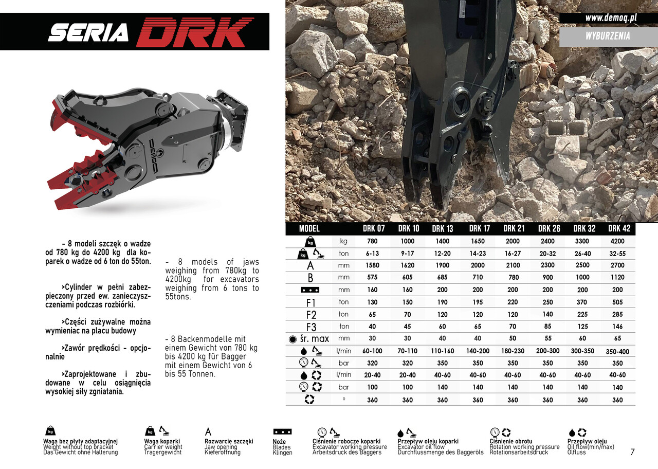 DEMOQ DRK17 Hydraulic Rotating Pulveriser Crusher 1650 KG - Demolition shears for Excavator: picture 2 DEMOQ DRK17 Hydraulic Rotating Pulveriser Crusher 1650 KG - Demolition shears for Excavator: picture 2