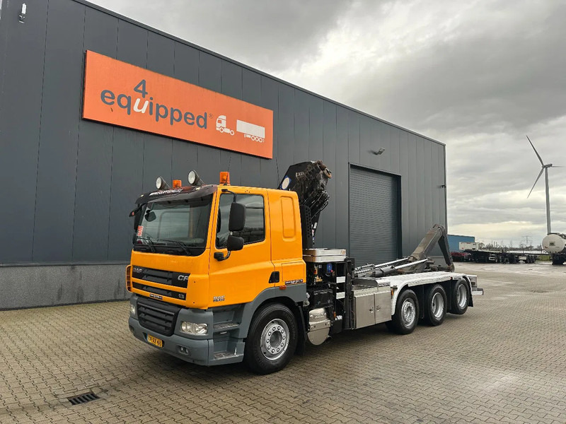 DAF CF 85.410 8x2 / HMF 3000 K6 crane (30T/m 6x extendable) + remote / HYVALIFT 26Tkg HOOK / FLATBED container / EURO-5 / NL-TRUCK - Hook lift truck, Crane truck: picture 4 DAF CF 85.410 8x2 / HMF 3000 K6 crane (30T/m 6x extendable) + remote / HYVALIFT 26Tkg HOOK / FLATBED container / EURO-5 / NL-TRUCK - Hook lift truck, Crane truck: picture 4