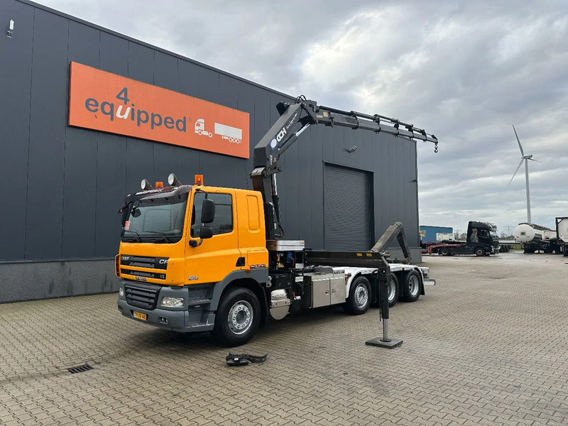 DAF CF 85.410 8x2 / HMF 3000 K6 crane (30T/m 6x extendable) + remote / HYVALIFT 26Tkg HOOK / FLATBED container / EURO-5 / NL-TRUCK - Hook lift truck, Crane truck: picture 2 DAF CF 85.410 8x2 / HMF 3000 K6 crane (30T/m 6x extendable) + remote / HYVALIFT 26Tkg HOOK / FLATBED container / EURO-5 / NL-TRUCK - Hook lift truck, Crane truck: picture 2