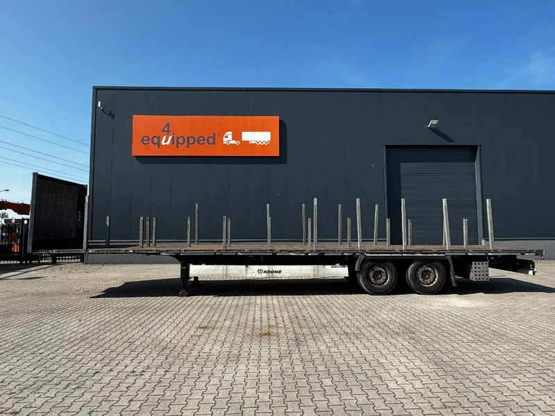 Krone originele platte oplegger met rongpotten + rongen, liftas, schijfremmen, NL-oplegger - Dropside/ Flatbed semi-trailer: picture 2 Krone originele platte oplegger met rongpotten + rongen, liftas, schijfremmen, NL-oplegger - Dropside/ Flatbed semi-trailer: picture 2