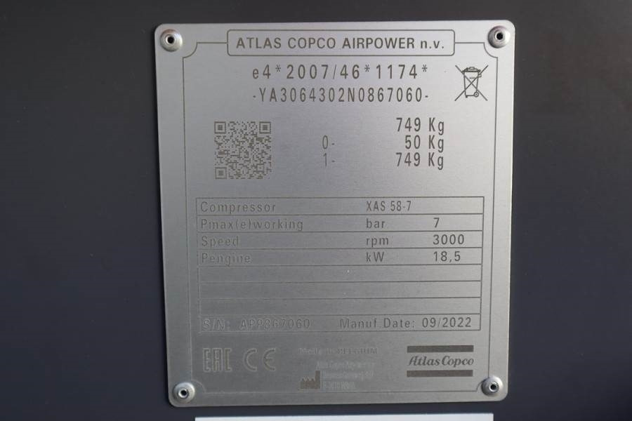 Atlas Copco XAS 58-7 Valid inspection, *Guarantee! Diesel, Vol - Air compressor: picture 4 Atlas Copco XAS 58-7 Valid inspection, *Guarantee! Diesel, Vol - Air compressor: picture 4