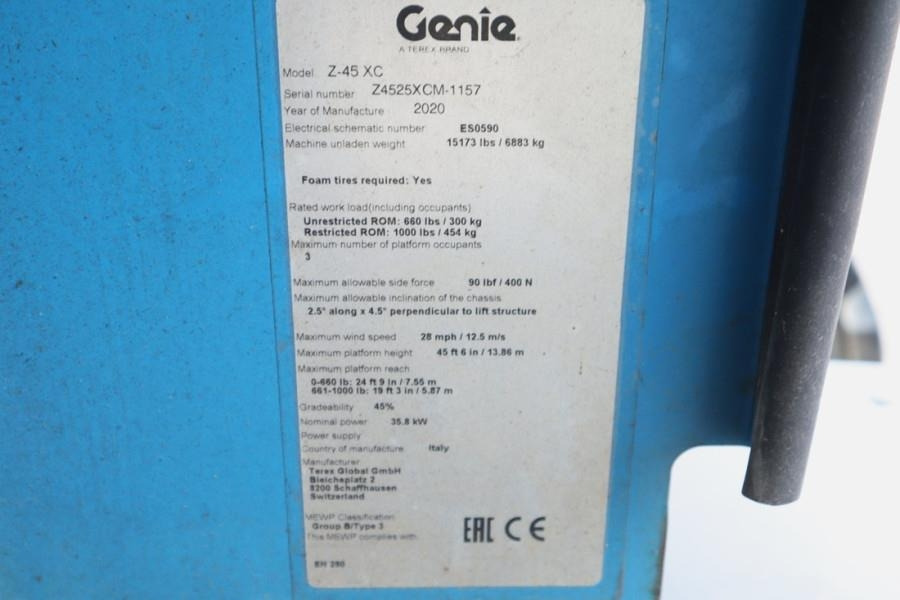 Articulated boom Genie Z45/25XC Guarantee! Diesel, 4x4 Drive, 16m Working: picture 6