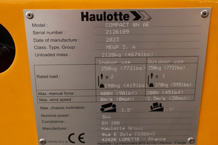 Haulotte Compact 8N Valid inspection, *Guarantee! 8m Workin - Scissor lift: picture 5 Haulotte Compact 8N Valid inspection, *Guarantee! 8m Workin - Scissor lift: picture 5