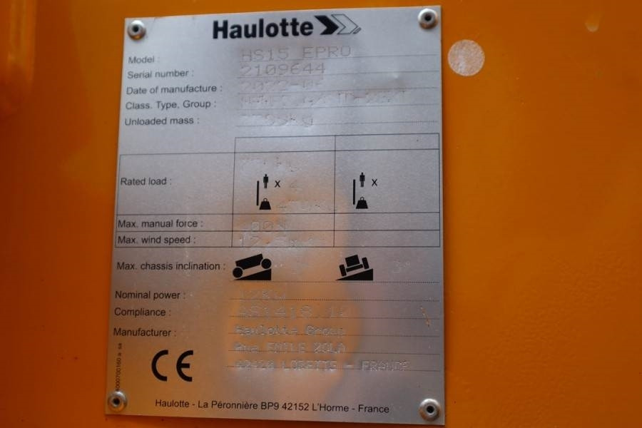 Scissor lift Haulotte HS15EPRO Valid Inspection, *Guarantee! Full Electr: picture 12