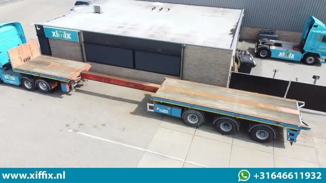 Floor 3-ass. Vlakke uitschuifbare oplegger / 2x gestuurd / 13908 - Dropside/ Flatbed semi-trailer: picture 1 Floor 3-ass. Vlakke uitschuifbare oplegger / 2x gestuurd / 13908 - Dropside/ Flatbed semi-trailer: picture 1