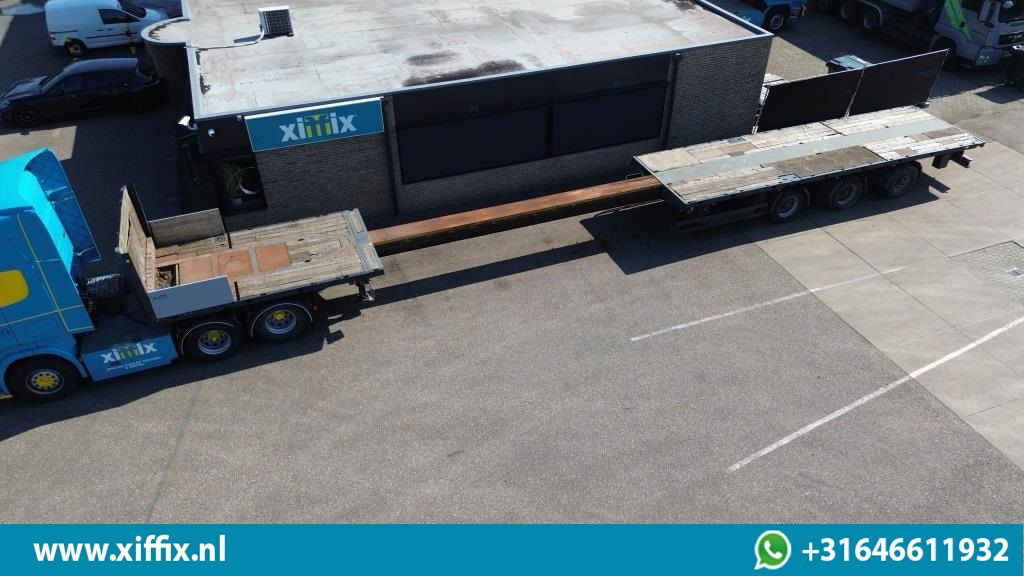 Meusburger 3-ass. Vlakke uitschuifbare oplegger / 2x gestuurd - Dropside/ Flatbed semi-trailer: picture 1 Meusburger 3-ass. Vlakke uitschuifbare oplegger / 2x gestuurd - Dropside/ Flatbed semi-trailer: picture 1