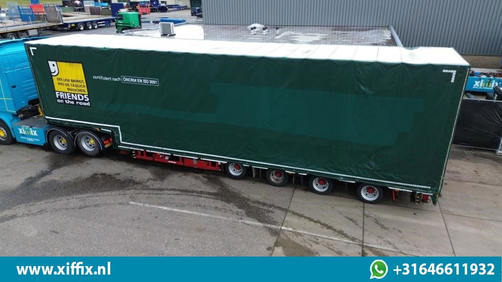 Meusburger 4-ass. Uitschuifbare semi dieplader met huifopbouw / 2x Naloop gestuu - Low loader semi-trailer: picture 4 Meusburger 4-ass. Uitschuifbare semi dieplader met huifopbouw / 2x Naloop gestuu - Low loader semi-trailer: picture 4