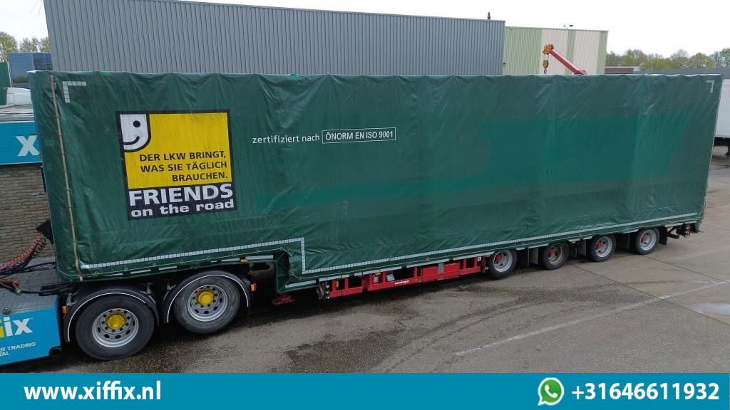 Meusburger 4-ass. Uitschuifbare semi dieplader met huifopbouw / 2x Naloop gestuurd - Low loader semi-trailer: picture 2 Meusburger 4-ass. Uitschuifbare semi dieplader met huifopbouw / 2x Naloop gestuurd - Low loader semi-trailer: picture 2