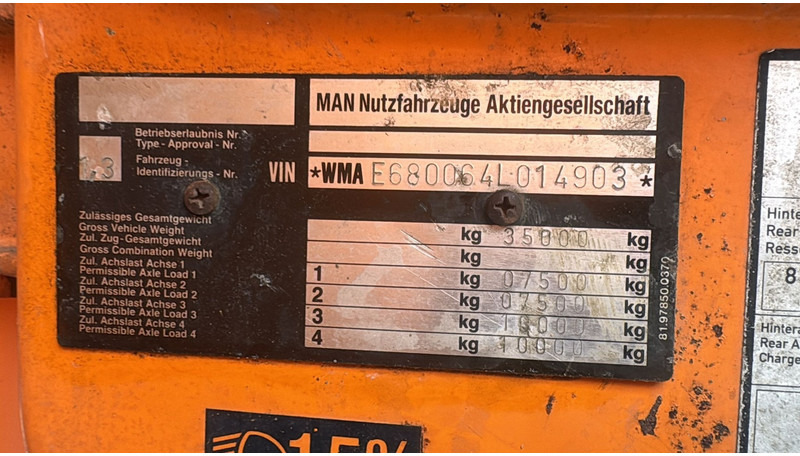 MAN 35.403 (8X6 / 3 PONTS / LAMES / GRAND PONT / 6 CYLINDER / STEEL SUSP.) - Tipper: picture 3 MAN 35.403 (8X6 / 3 PONTS / LAMES / GRAND PONT / 6 CYLINDER / STEEL SUSP.) - Tipper: picture 3
