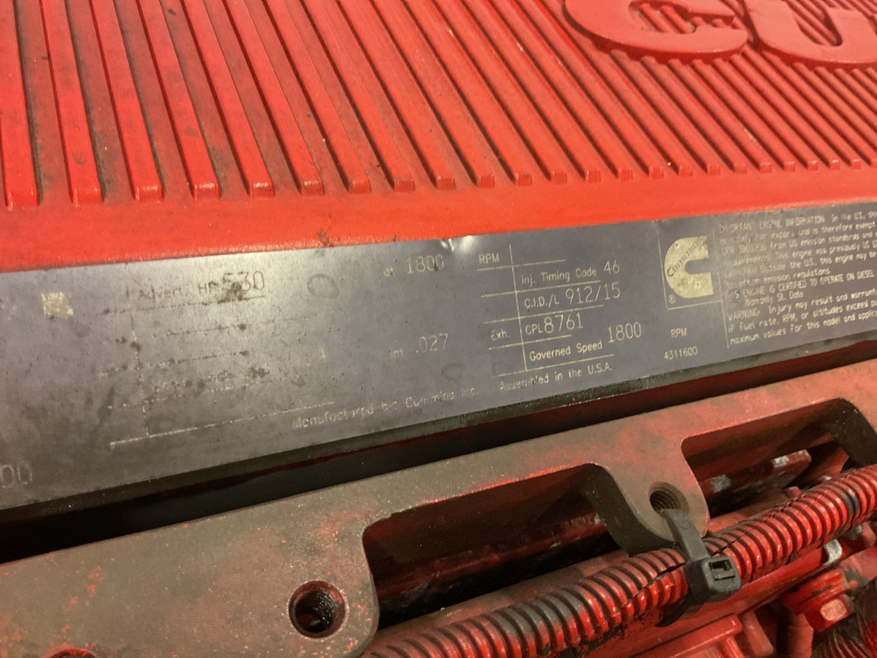 Cummins QSX15, low running hours. CPL 8761(2) - Engine: picture 4 Cummins QSX15, low running hours. CPL 8761(2) - Engine: picture 4