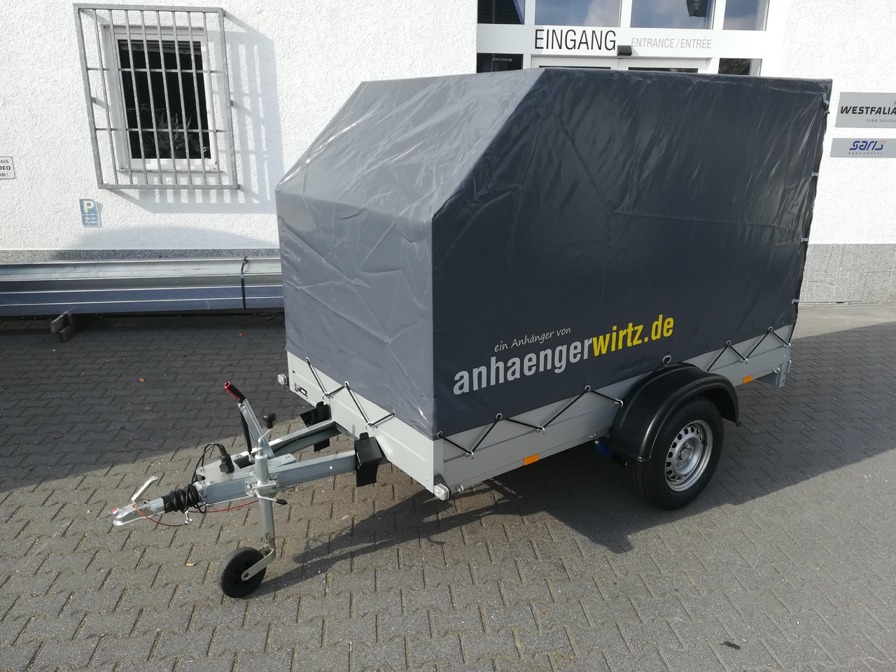 Aluliner Planen Anhänger GTB 1200 251x126x150cm +Hochplane grau schräg (S) 1200kg - Car trailer: picture 1 Aluliner Planen Anhänger GTB 1200 251x126x150cm +Hochplane grau schräg (S) 1200kg - Car trailer: picture 1