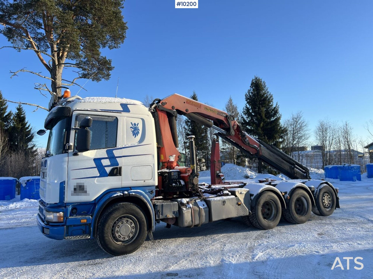 Scania R164 with Palfinger PK 23002 Crane truck/Truck with crane - Hook lift truck, Crane truck: picture 1 Scania R164 with Palfinger PK 23002 Crane truck/Truck with crane - Hook lift truck, Crane truck: picture 1