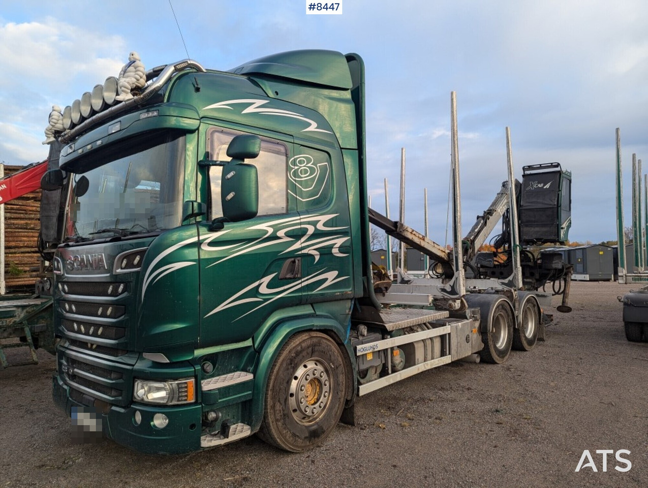 Timber Truck Scania R580 6X4 with crane and wagon - Timber truck: picture 1 Timber Truck Scania R580 6X4 with crane and wagon - Timber truck: picture 1