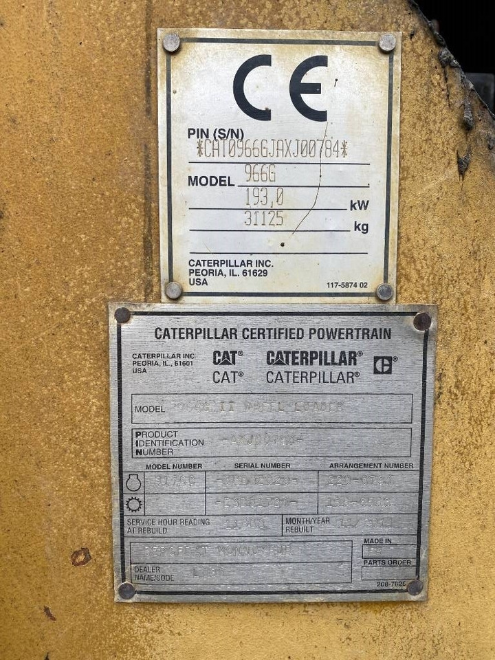 Wheel loader CAT 966 G endommagée Complete ou pour pièces: picture 7