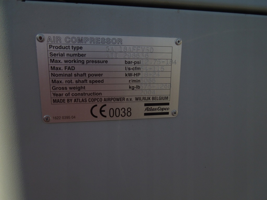 ATLAS COPCO GA18VSDFF - Air compressor: picture 5 ATLAS COPCO GA18VSDFF - Air compressor: picture 5