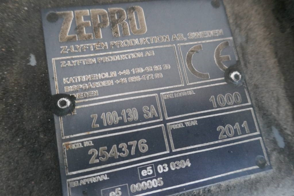 Bakgavellyft Zepro Z100-130SA - Frame/ Chassis for Truck: picture 4 Bakgavellyft Zepro Z100-130SA - Frame/ Chassis for Truck: picture 4