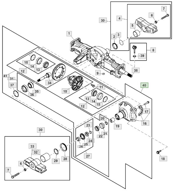 John Deere 3320 3520 3720 - oś przednia - wkład mostu dyferencjał LVA10376 - Differential gear for Agricultural machinery: picture 1 John Deere 3320 3520 3720 - oś przednia - wkład mostu dyferencjał LVA10376 - Differential gear for Agricultural machinery: picture 1