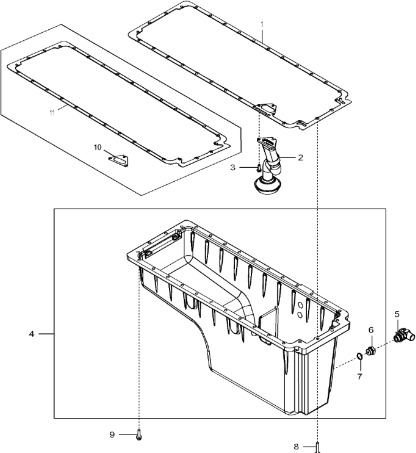 John Deere 9470RX - Miska olejowa RE558412 (Silnik) - Oil pan for Agricultural machinery: picture 1 John Deere 9470RX - Miska olejowa RE558412 (Silnik) - Oil pan for Agricultural machinery: picture 1