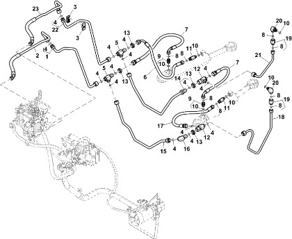 John Deere 9470RX - Przewód olejowy RE580766 (Kierowanie) - Steering hose for Agricultural machinery: picture 1 John Deere 9470RX - Przewód olejowy RE580766 (Kierowanie) - Steering hose for Agricultural machinery: picture 1