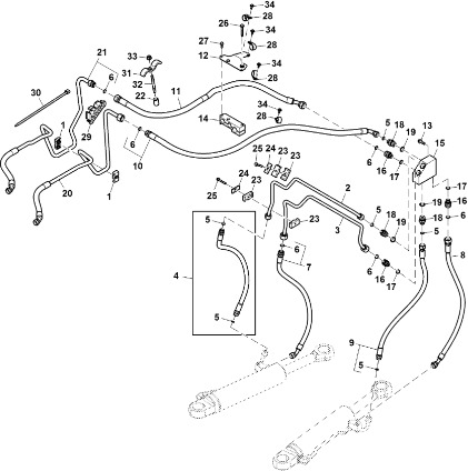 John Deere 9470RX - Przewód olejowy RE583818 (Kierowanie) - Steering hose for Agricultural machinery: picture 1 John Deere 9470RX - Przewód olejowy RE583818 (Kierowanie) - Steering hose for Agricultural machinery: picture 1