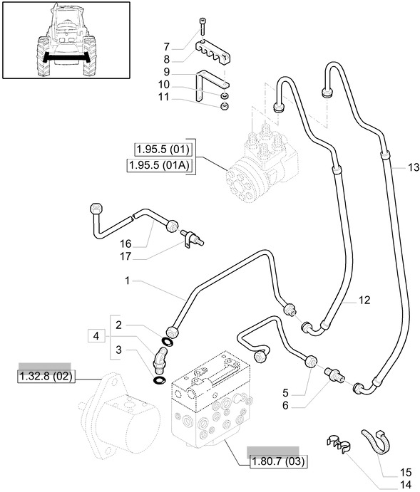 New Holland T6010 Rurka hydrauliczna 82036340 - Hydraulics for Agricultural machinery: picture 1 New Holland T6010 Rurka hydrauliczna 82036340 - Hydraulics for Agricultural machinery: picture 1