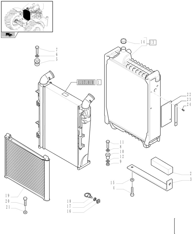 New Holland T6090 Chłodnica 87737098 - Radiator for Agricultural machinery: picture 1 New Holland T6090 Chłodnica 87737098 - Radiator for Agricultural machinery: picture 1