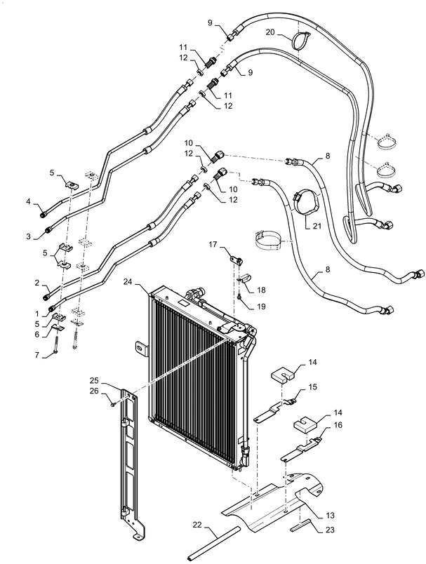 New Holland T6090 T6070 Rurka 84414299 - Cooling system for Farm tractor: picture 1 New Holland T6090 T6070 Rurka 84414299 - Cooling system for Farm tractor: picture 1