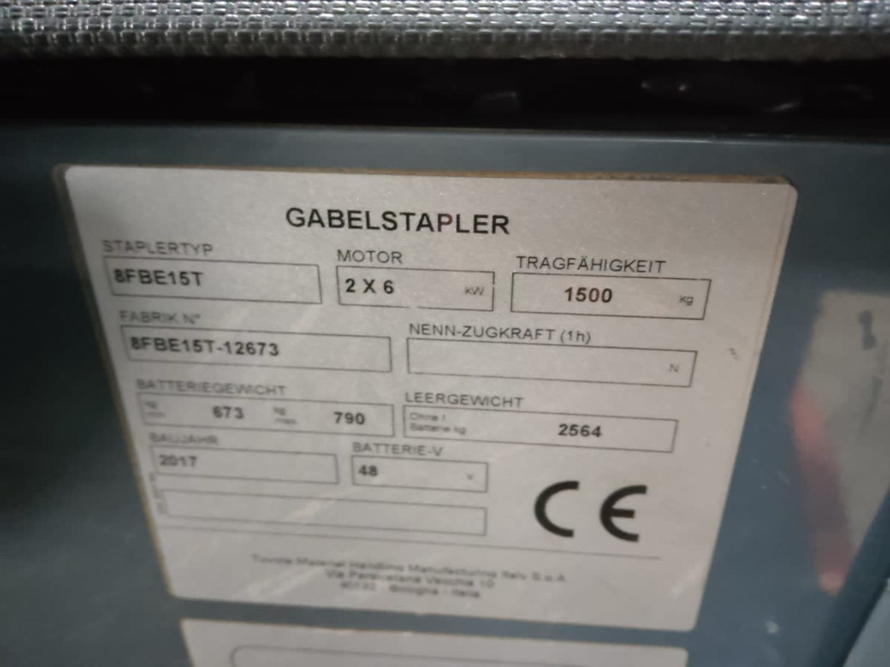 Toyota 8FBE15T - Electric forklift: picture 2 Toyota 8FBE15T - Electric forklift: picture 2