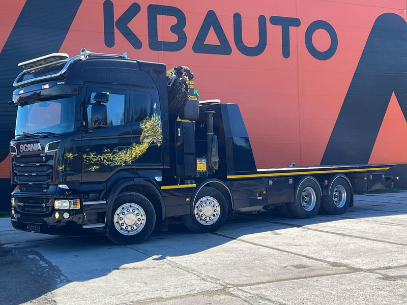 Scania R 560 8x4 PK 34002 / WINCH / FALCOM FAS 12000 / PLATFORM L=6564 mm - Autotransporter truck: picture 1 Scania R 560 8x4 PK 34002 / WINCH / FALCOM FAS 12000 / PLATFORM L=6564 mm - Autotransporter truck: picture 1