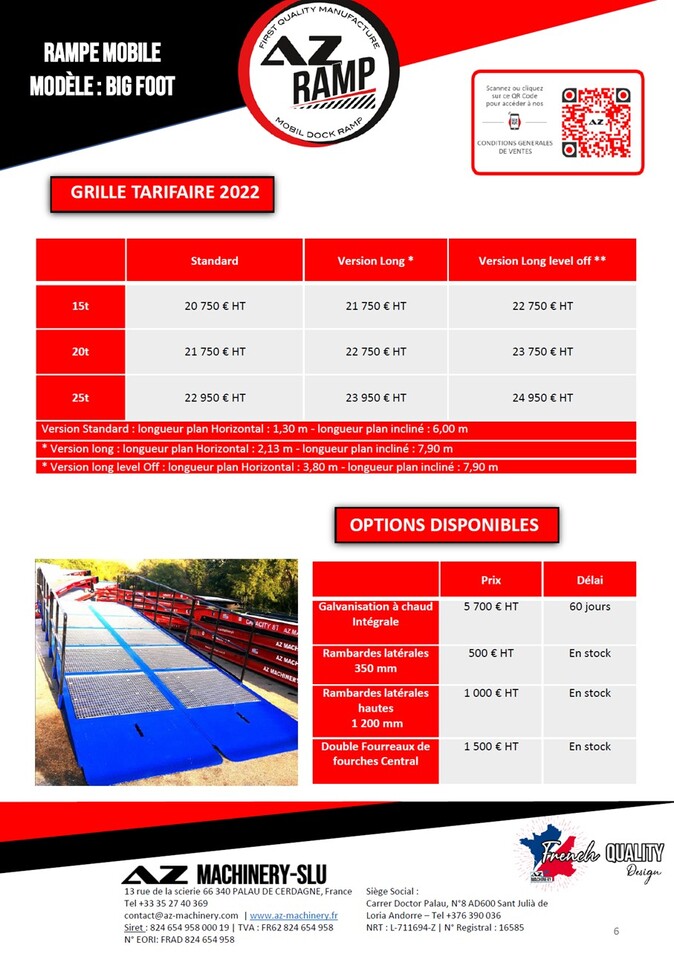 New Loading ramp AZ RAMP KING VERSION, BIG FOOT 15 T mobile loading ramp: picture 9