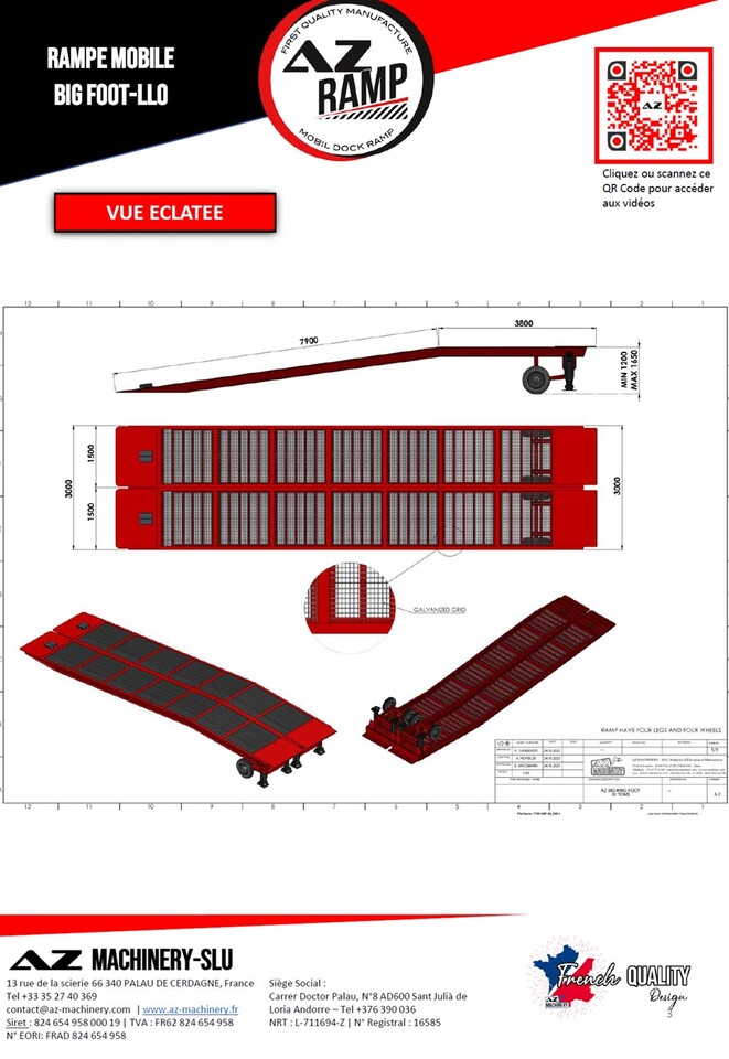 New Loading ramp AZ RAMP KING VERSION, BIG FOOT 15 T mobile loading ramp: picture 7
