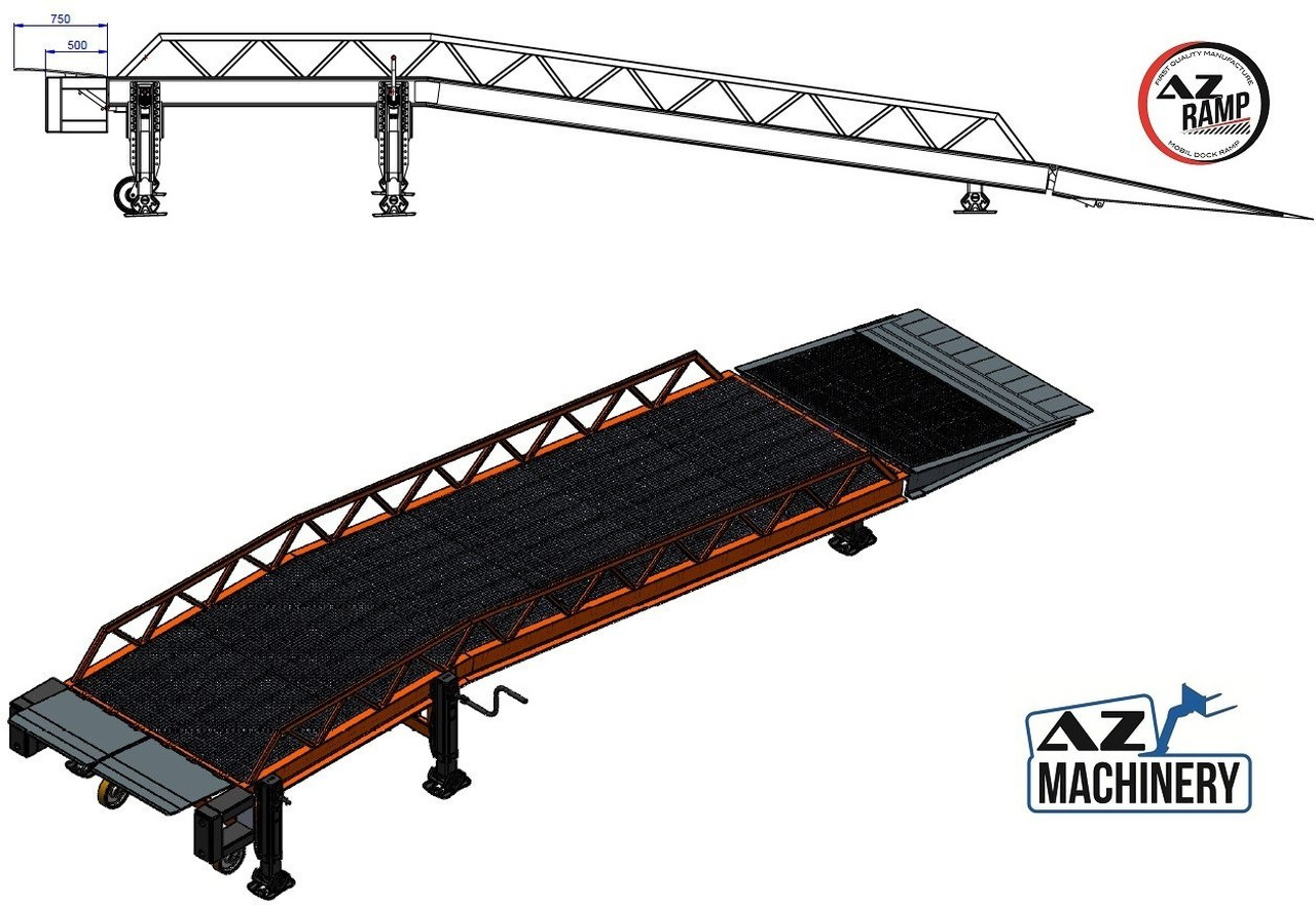 New Loading ramp Loading Ramp with with electric tilting bridge -  AZ RAMP - STAR- 10T-ZR-E. 10 ton capacity: picture 20