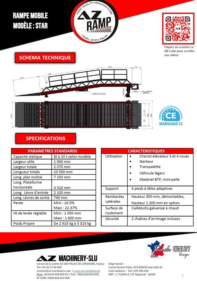 Loading Ramp with with hydraulic tilting bridge - AZ RAMP - STAR- 8T. 8 ton capacity - Loading ramp: picture 2 Loading Ramp with with hydraulic tilting bridge - AZ RAMP - STAR- 8T. 8 ton capacity - Loading ramp: picture 2