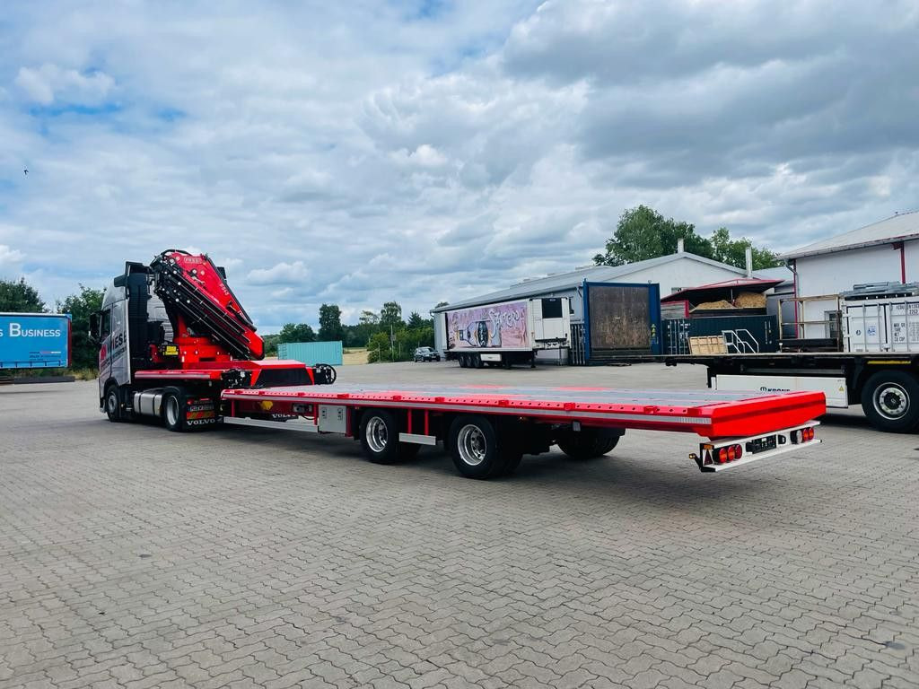 Wiese Stufensattel Tieflader mit Kran Fassi F545 - Dropside/ Flatbed semi-trailer: picture 4 Wiese Stufensattel Tieflader mit Kran Fassi F545 - Dropside/ Flatbed semi-trailer: picture 4