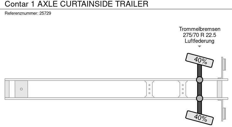 Curtainsider semi-trailer Contar 1 AXLE CURTAINSIDE TRAILER: picture 7