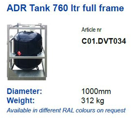 De Visser ADR LPG GASTANK 760 LITER FULL FRAME - Fuel tank for Truck: picture 2 De Visser ADR LPG GASTANK 760 LITER FULL FRAME - Fuel tank for Truck: picture 2
