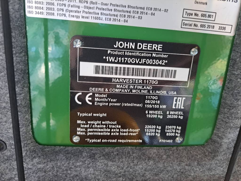 Forestry harvester John Deere 1170G: picture 7