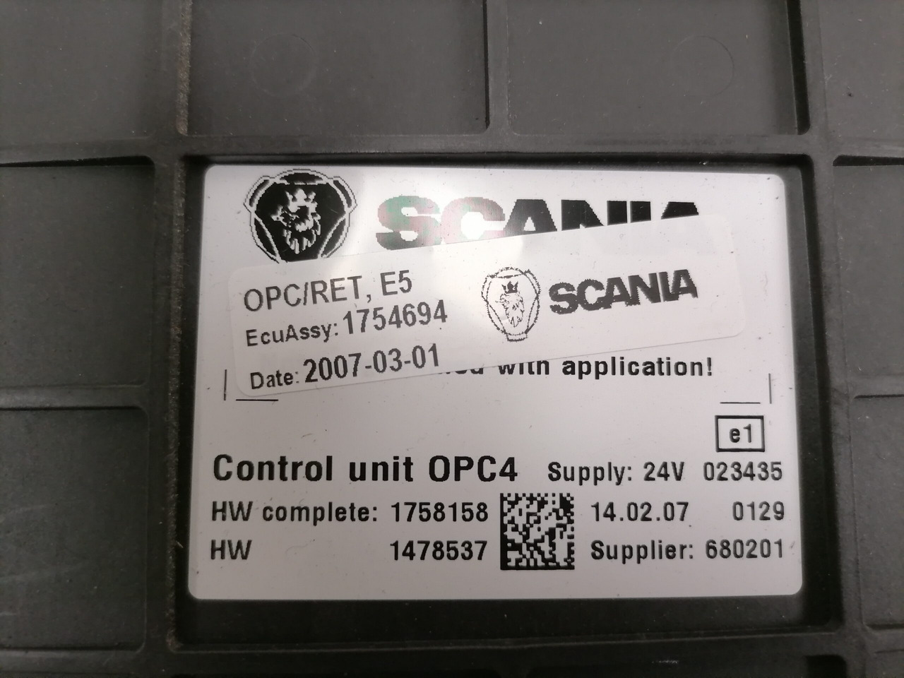 Scania Ecu, GMS OPC4 1754694 - ECU for Truck: picture 4 Scania Ecu, GMS OPC4 1754694 - ECU for Truck: picture 4