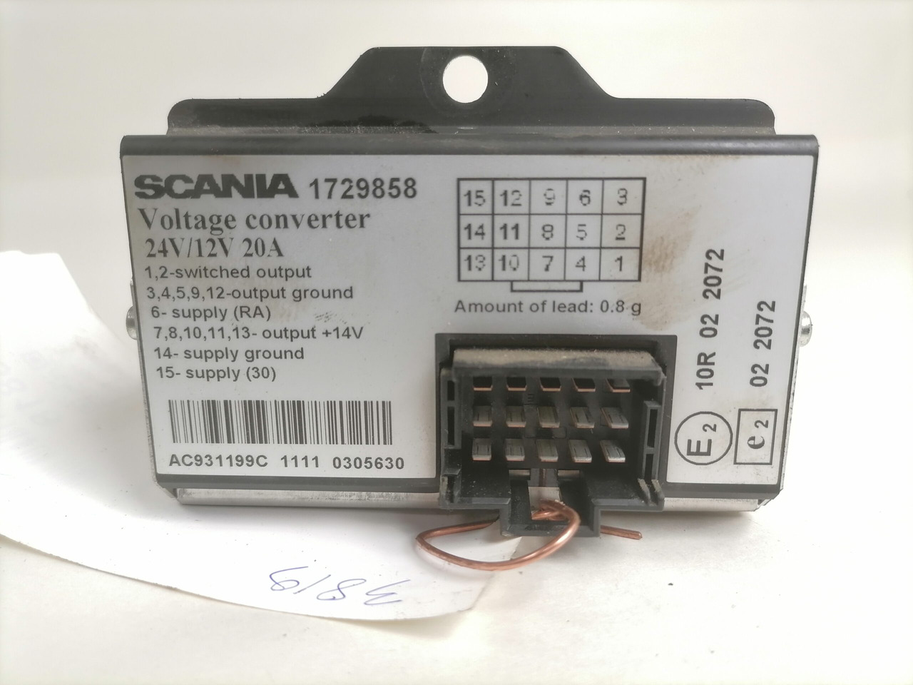 Scania Voltage converter 1729858 - Electrical system for Truck: picture 2 Scania Voltage converter 1729858 - Electrical system for Truck: picture 2