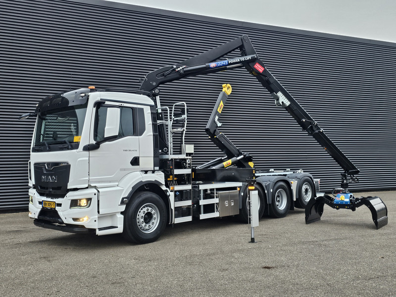 MAN TGS 35.470 8x4 / HMF 2243 Z KRAAN + HAAKARM - Hook lift truck, Crane truck: picture 2 MAN TGS 35.470 8x4 / HMF 2243 Z KRAAN + HAAKARM - Hook lift truck, Crane truck: picture 2